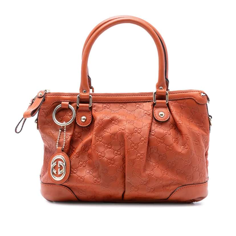 Gucci Guccissima Sukey Satchel Orange Leather Very good condition - Front View
