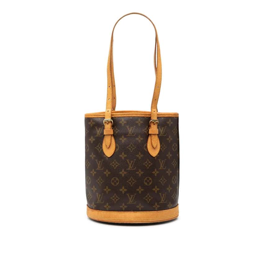 Louis Vuitton Monogram Petit Bucket Brown Fair condition - Front View