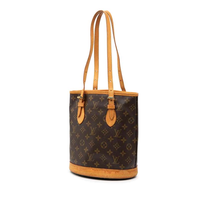 Louis Vuitton Monogram Petit Bucket Brown Fair condition - Back View