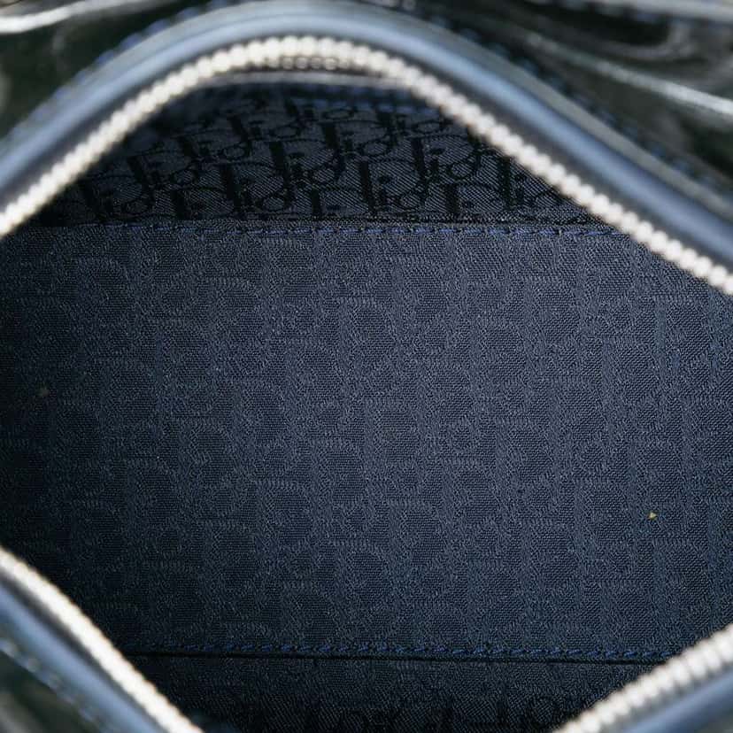 Dior Medium Patent Cannage Lady Dior Blue Leather Good condition - Model View