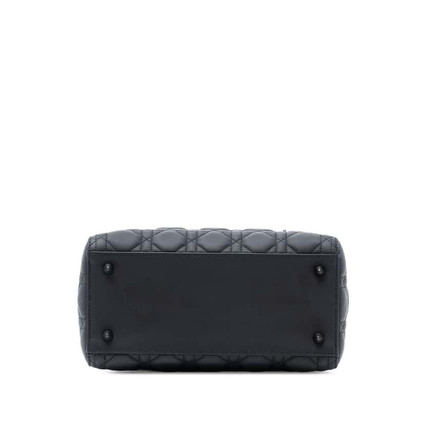 Dior Medium Ultra Matte Calfskin Cannage Lady Dior Black Leather Good condition - Inside View