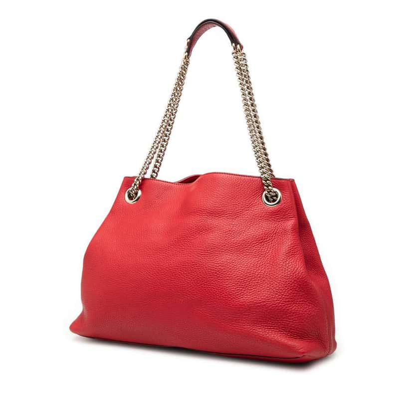 Gucci Medium Leather Soho Chain Tote Red Leather Good condition - Back View