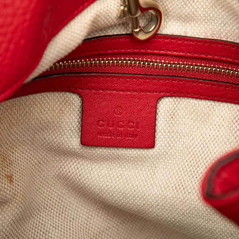 Gucci Medium Leather Soho Chain Tote Red Leather Good condition - Box View