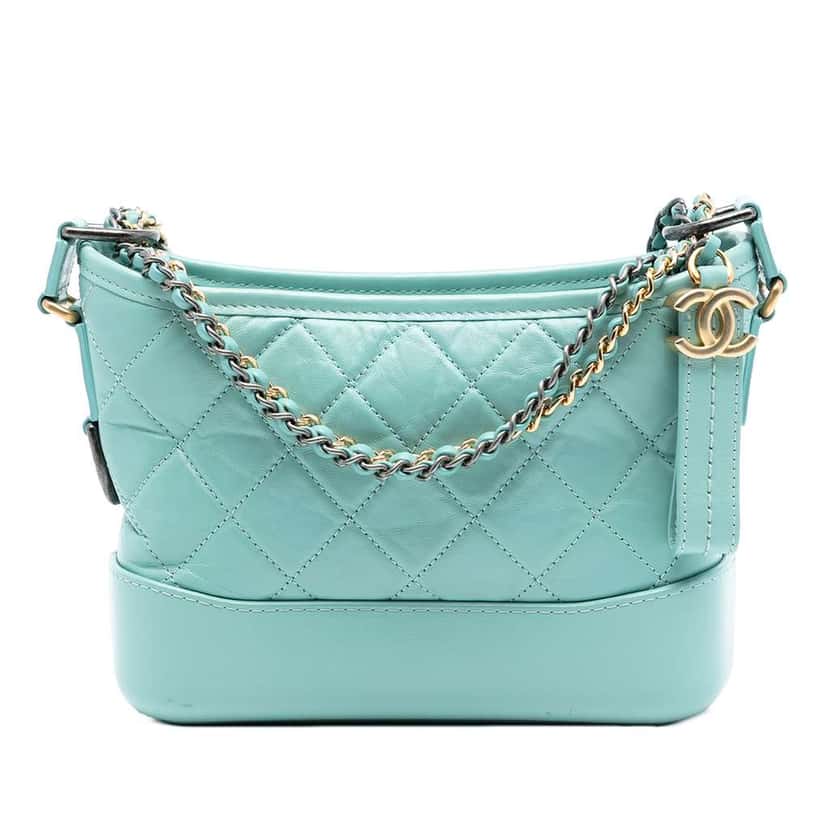 Chanel Small Aged Calfskin Gabrielle Crossbody Blue Leather Good condition - Front View
