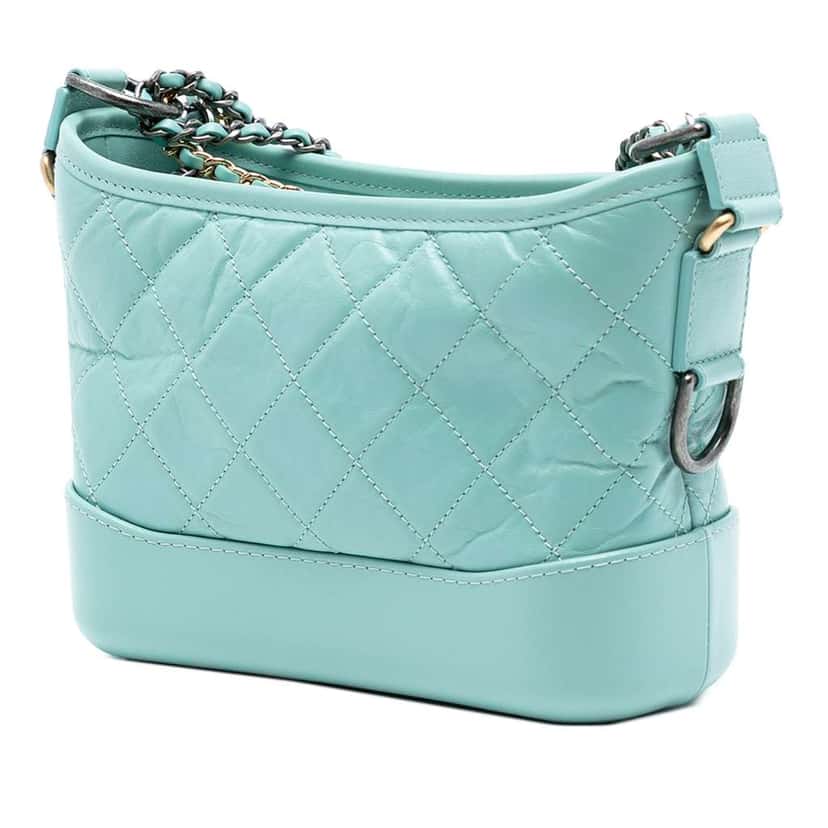 Chanel Small Aged Calfskin Gabrielle Crossbody Blue Leather Good condition - Back View