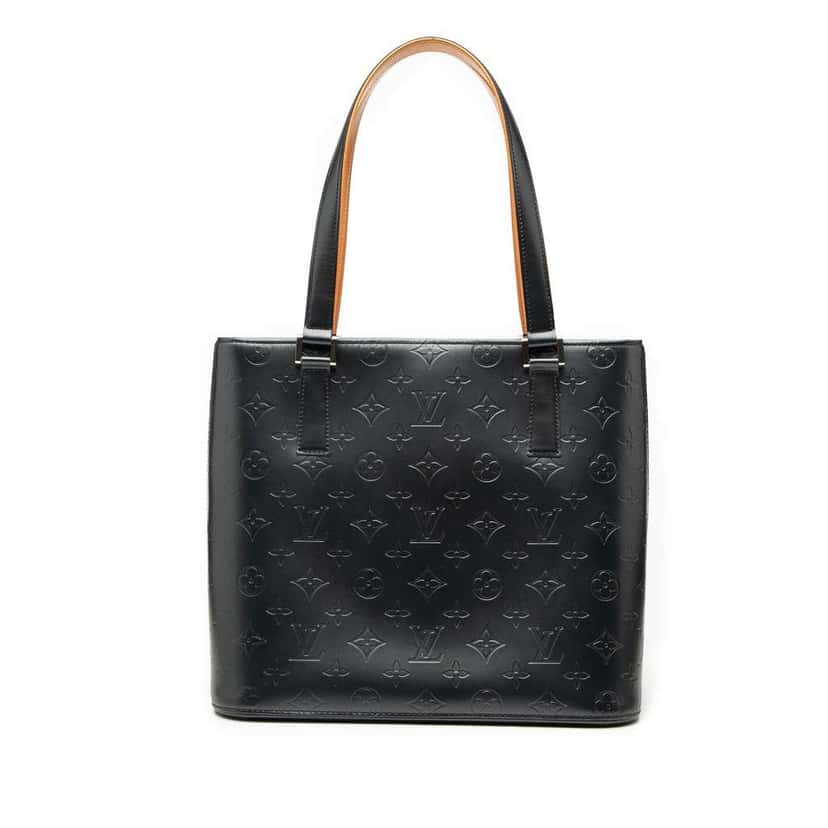 Louis Vuitton Monogram Mat Stockton Blue Leather Good condition - Front View