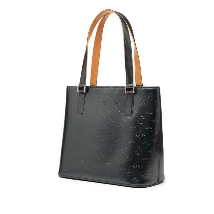Louis Vuitton Monogram Mat Stockton Blue Leather Good condition - Back View