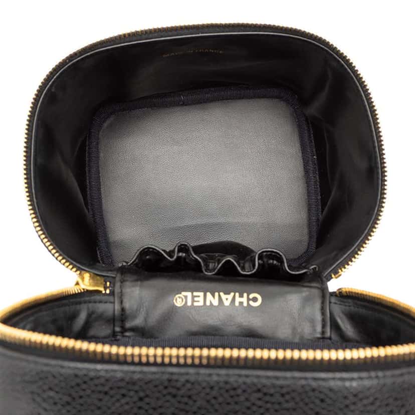 Chanel CC Caviar Vanity Case Black Leather Good condition - Model View