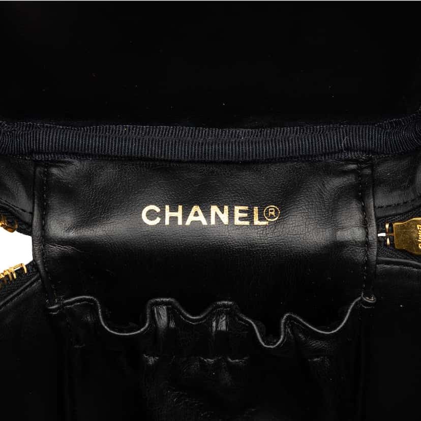Chanel CC Caviar Vanity Case Black Leather Good condition - Box View