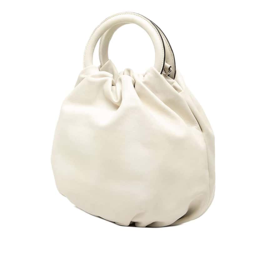 Loewe Lambskin Bounce Bag White Leather Good condition - Back View