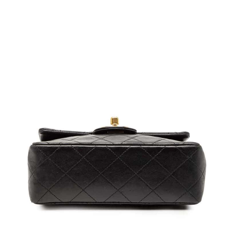 Chanel Mini Square Classic Lambskin Single Flap Black Leather Good condition - Inside View