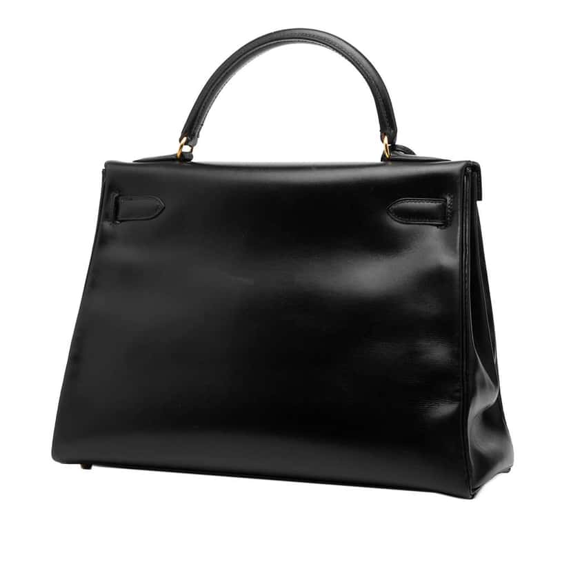 Hermès Box Calf Kelly Retourne 32 Black Leather Good condition - Back View
