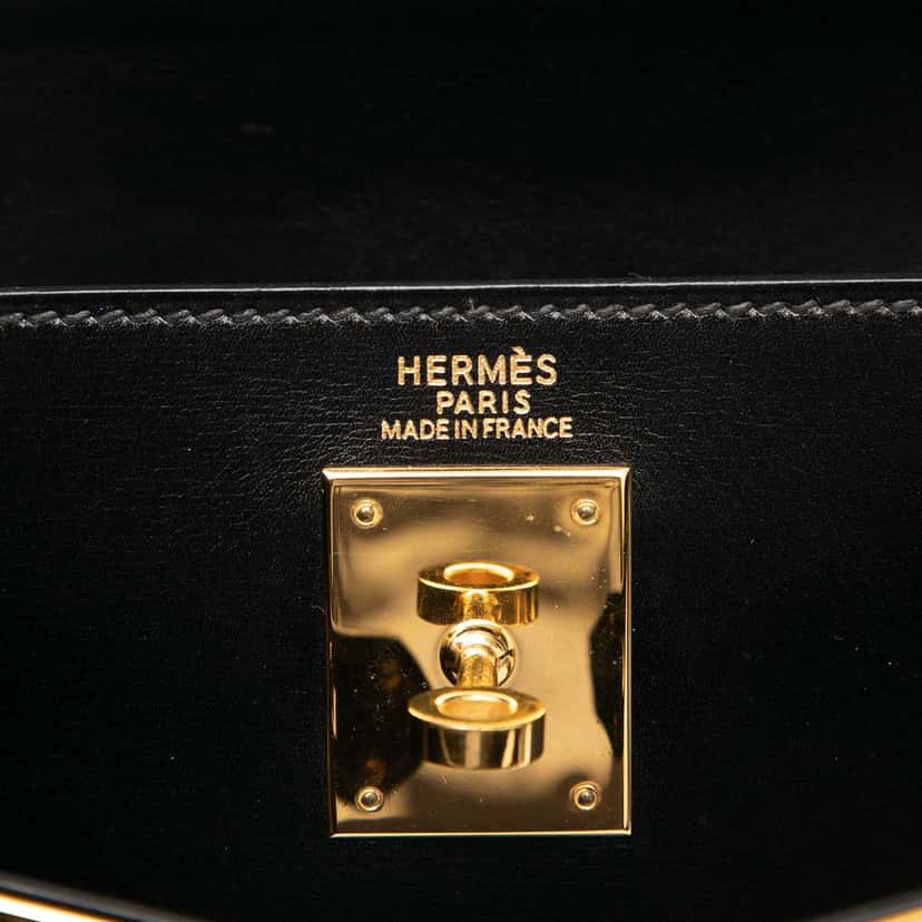 Hermès Box Calf Kelly Retourne 32 Black Leather Good condition - Box View