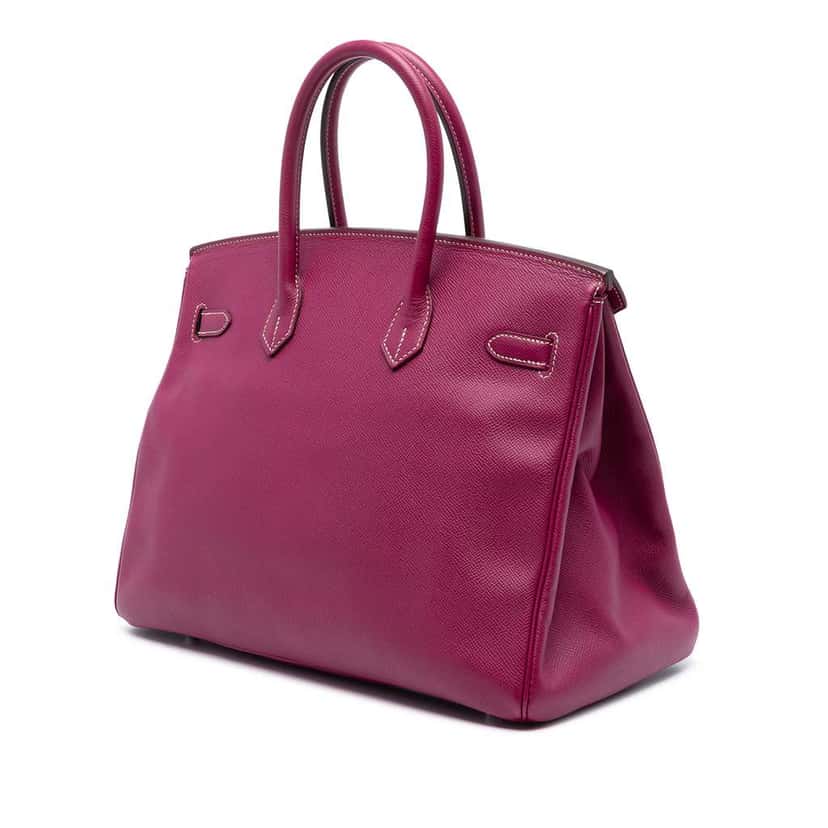 Hermès Epsom Candy Verso Birkin Retourne 35 Pink Leather Good condition - Back View
