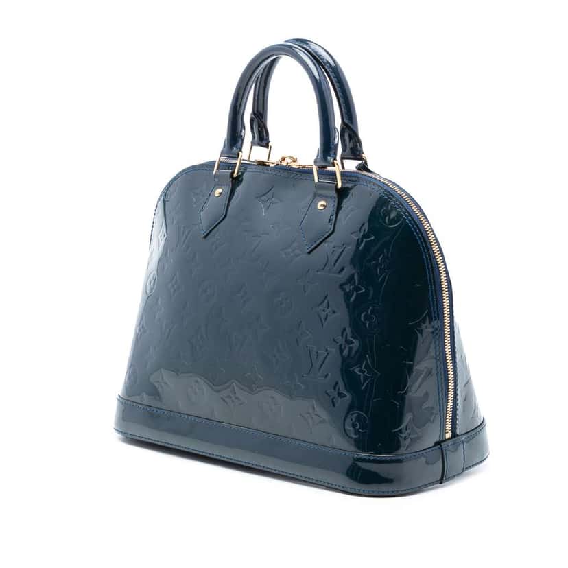 Louis Vuitton Monogram Vernis Alma PM Blue Leather Good condition - Back View