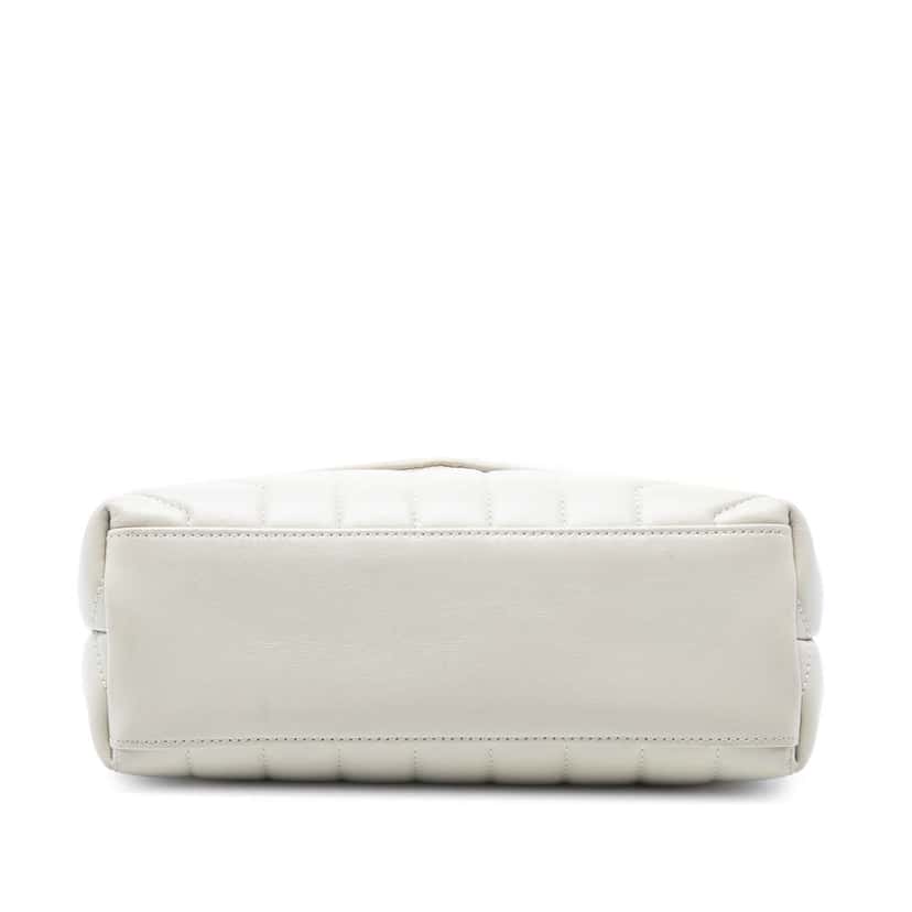 Saint Laurent Small Calfskin Monogram LouLou Shoulder Bag White Leather Good condition - Inside View