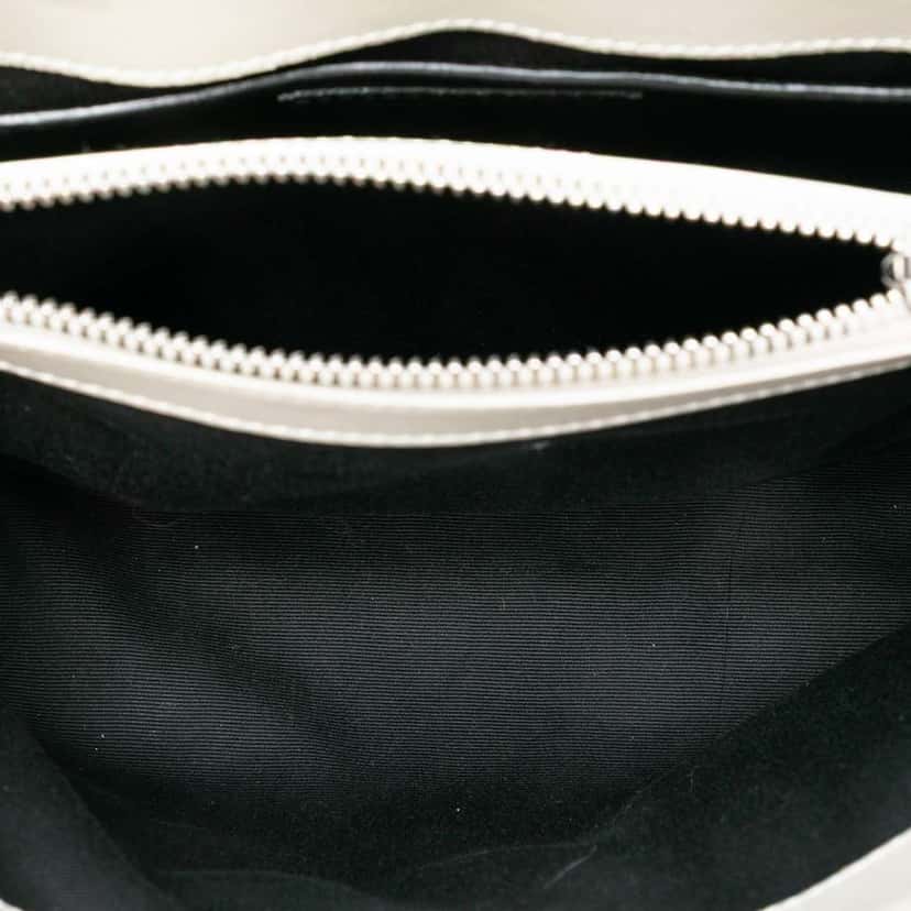 Saint Laurent Small Calfskin Monogram LouLou Shoulder Bag White Leather Good condition - Model View