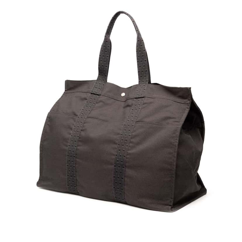 Hermès Canvas Herline GM Grey Canvas Good condition - Back View