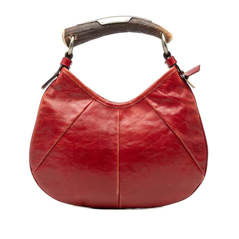 Saint Laurent Mini Leather Mombasa Hobo Red Leather Fair condition - Front View