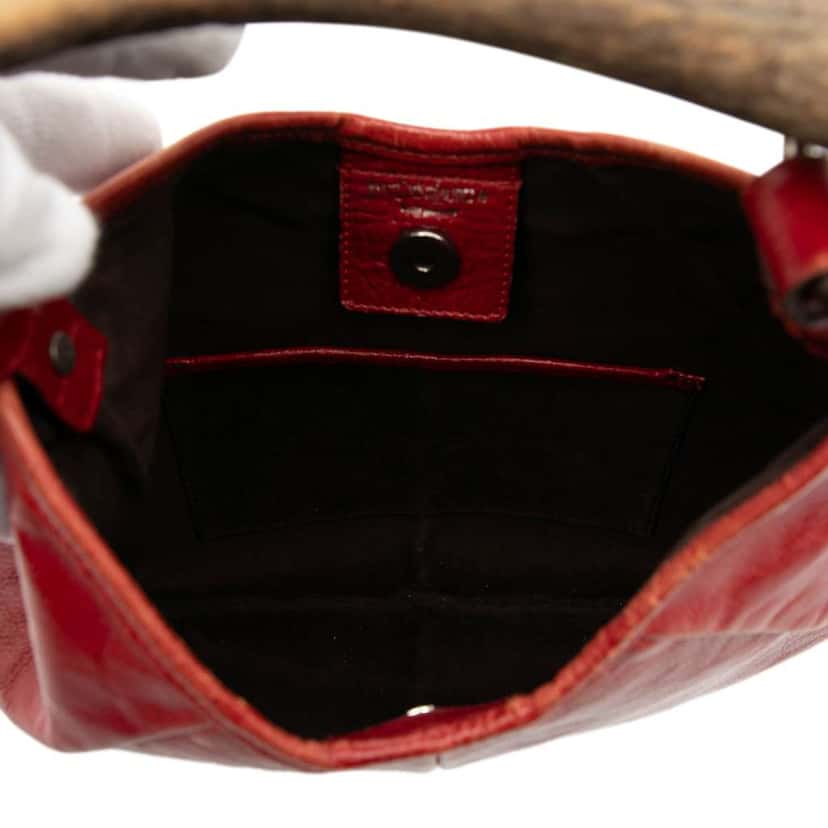 Saint Laurent Mini Leather Mombasa Hobo Red Leather Fair condition - Model View