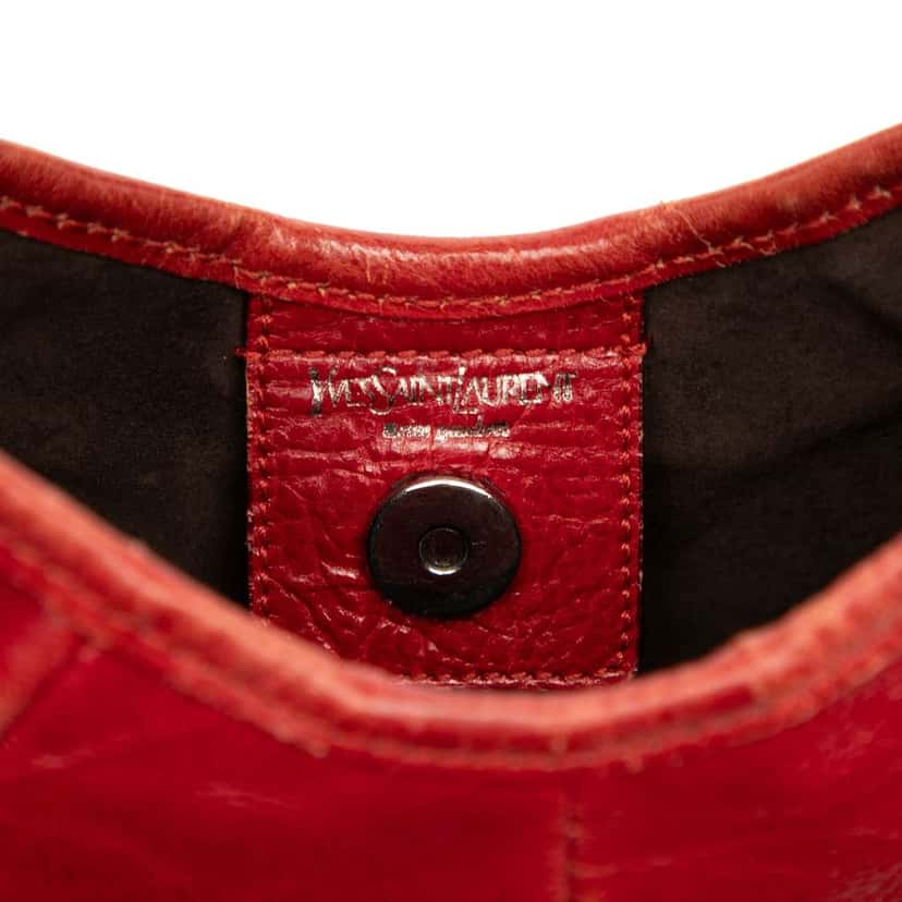 Saint Laurent Mini Leather Mombasa Hobo Red Leather Fair condition - Box View