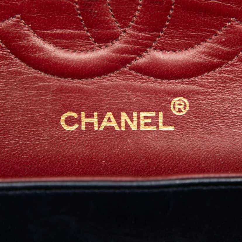 Chanel Medium Classic Calfskin Double Flap Blue Leather Good condition - Box View