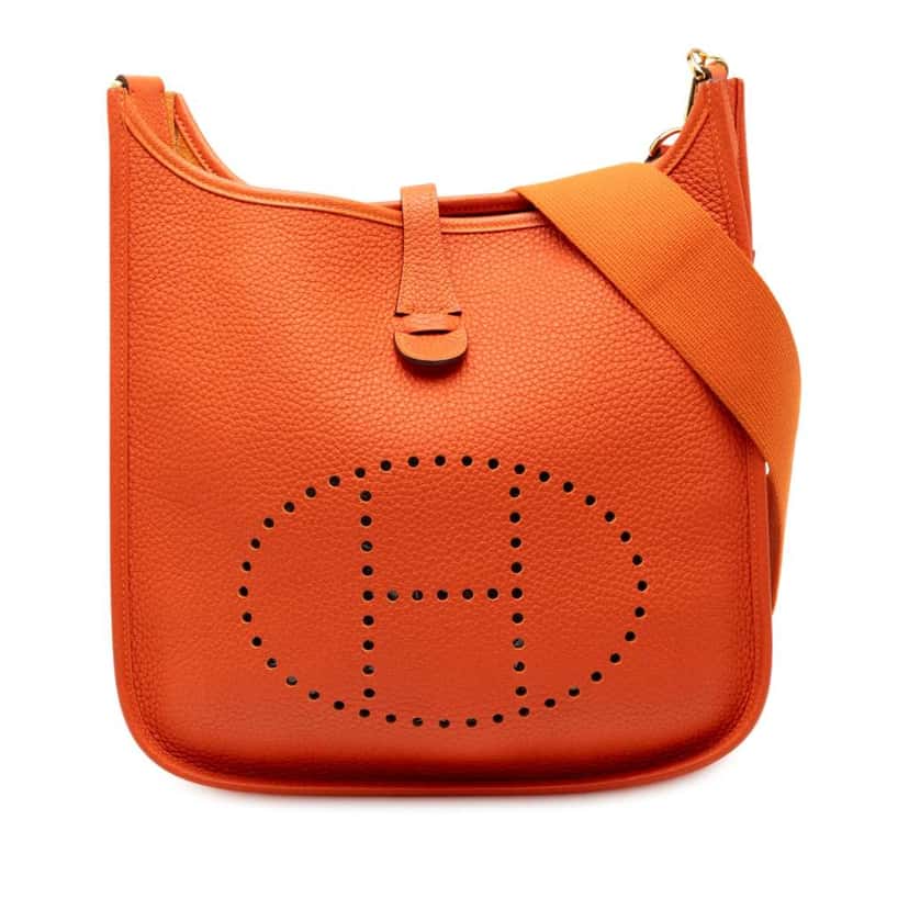 Hermès Clemence Evelyne III 29 Orange Leather Good condition - Front View