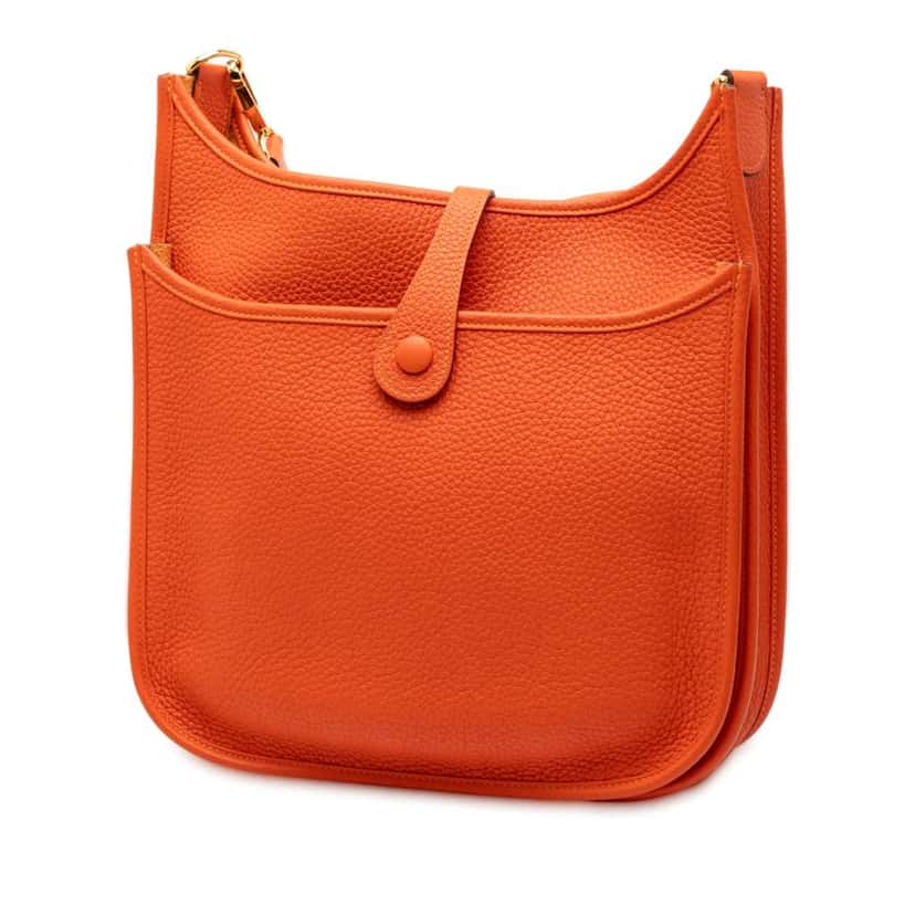 Hermès Clemence Evelyne III 29 Orange Leather Good condition - Back View