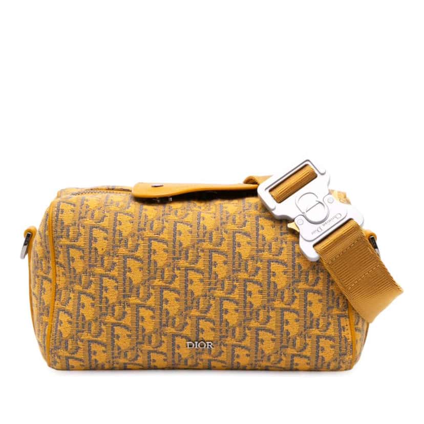 Dior Oblique Canvas Lingot 22 Bag Yellow Canvas Good condition - Front View