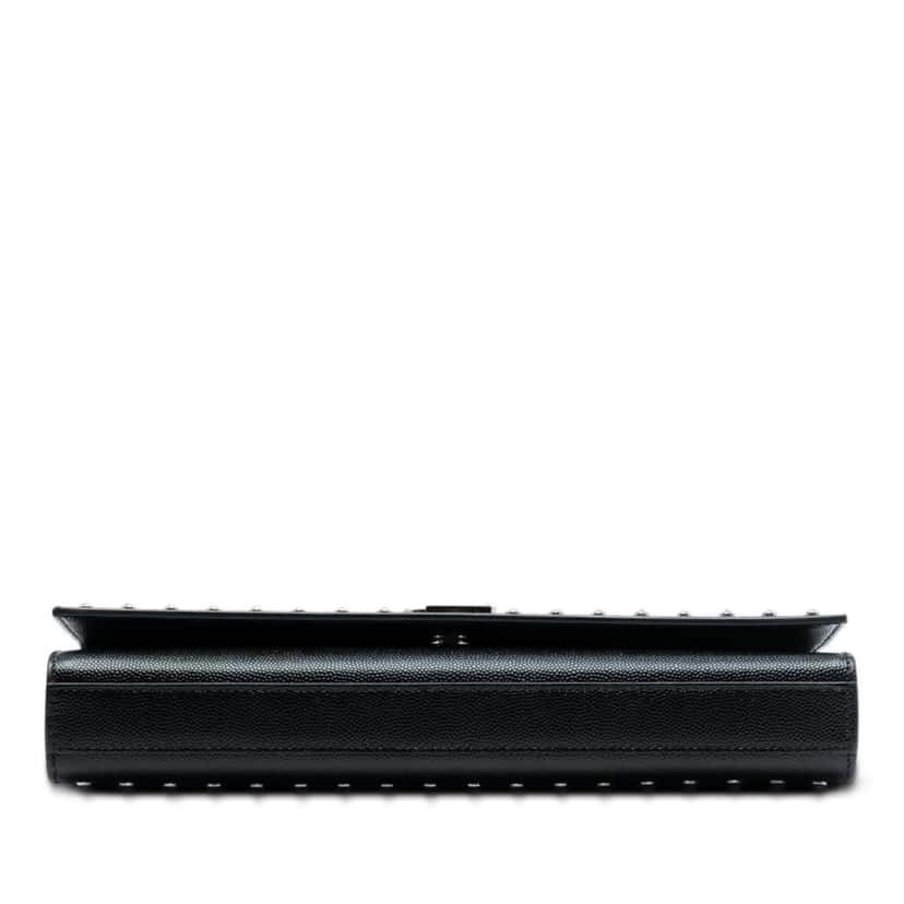 Saint Laurent Grain De Poudre Studded Monogram Kate Clutch Black Leather Good condition - Inside View