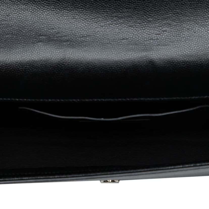 Saint Laurent Grain De Poudre Studded Monogram Kate Clutch Black Leather Good condition - Model View