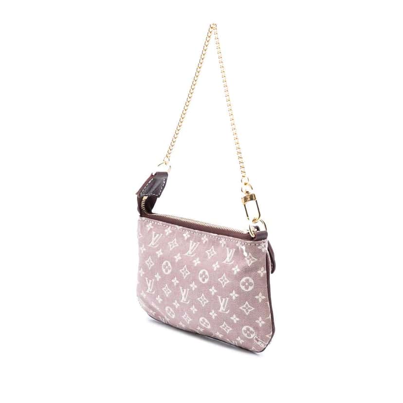 Louis Vuitton Monogram Mini Lin Pochette Red Canvas Very good condition - Back View