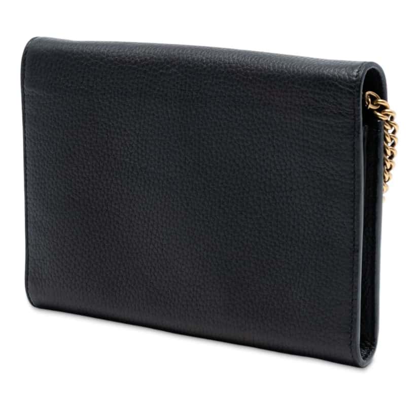 Gucci GG Marmont Leather Wallet on Chain Black Leather Good condition - Back View