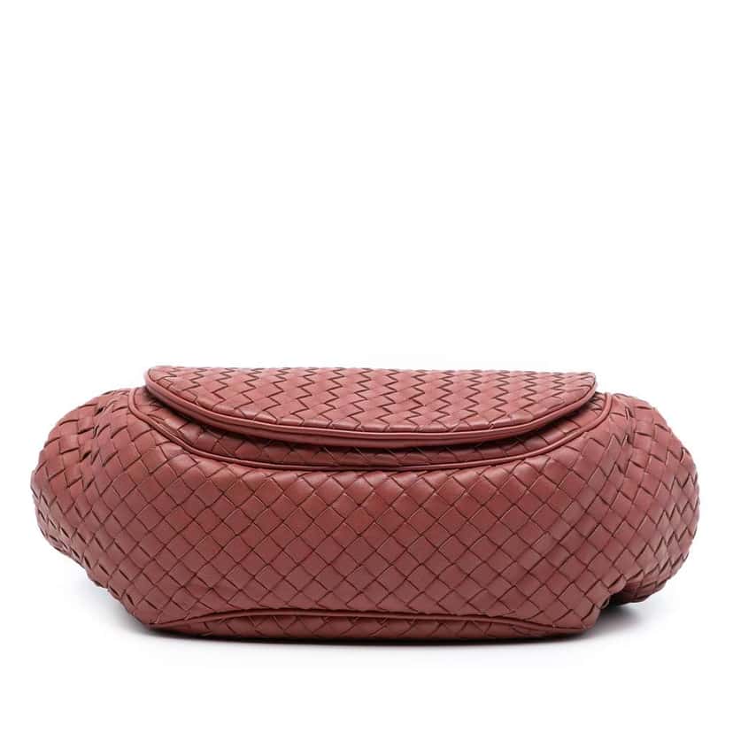 Bottega Veneta Nappa Intrecciato Flap Crossbody Red Leather Good condition - Inside View