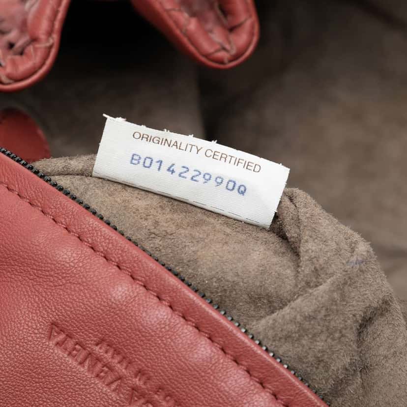 Bottega Veneta Nappa Intrecciato Flap Crossbody Red Leather Good condition - Box View
