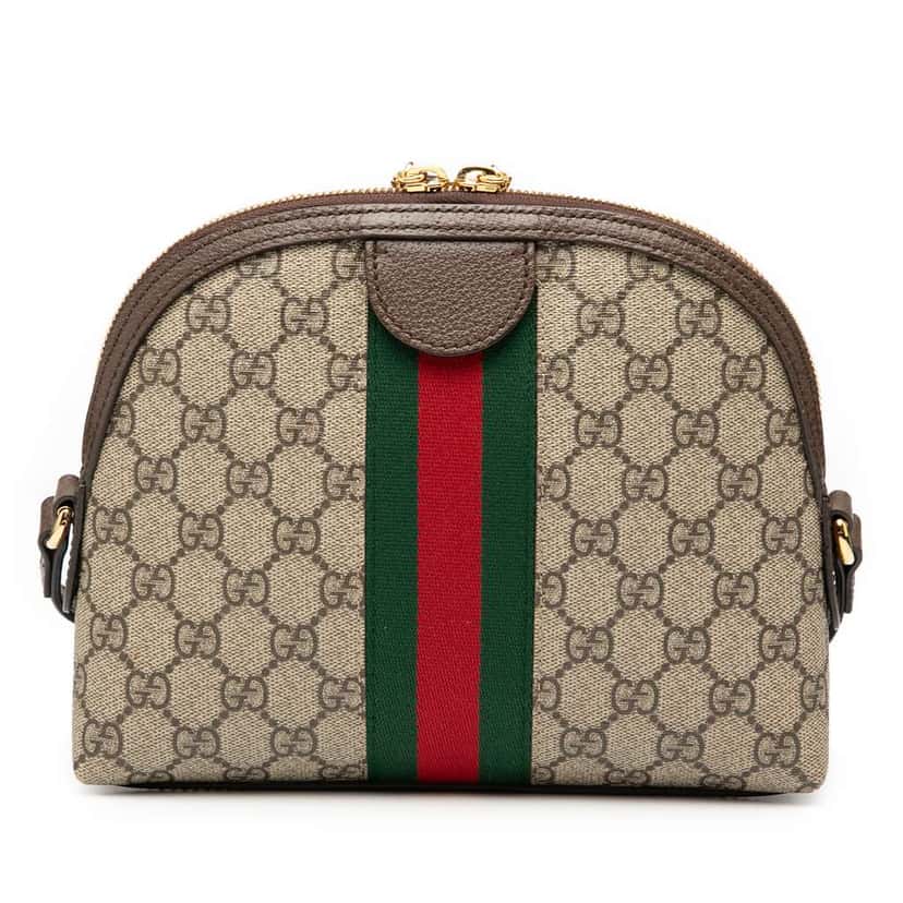 Gucci Small GG Supreme Ophidia Dome Crossbody Brown Canvas Good condition - Back View