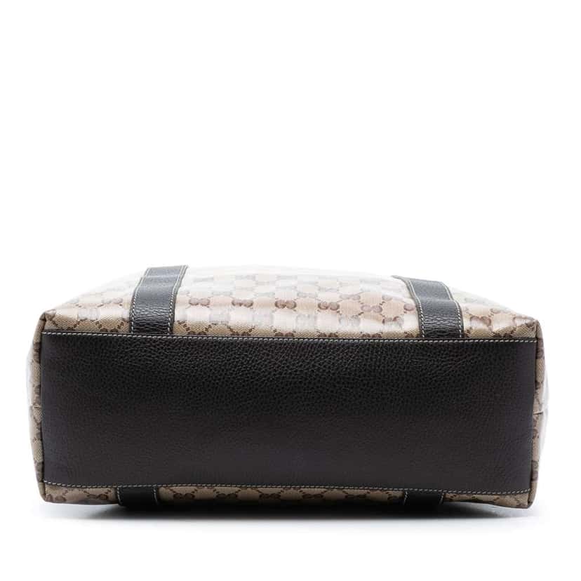 Gucci GG Crystal Bamboo Shopper Tote Brown Canvas Good condition - Inside View