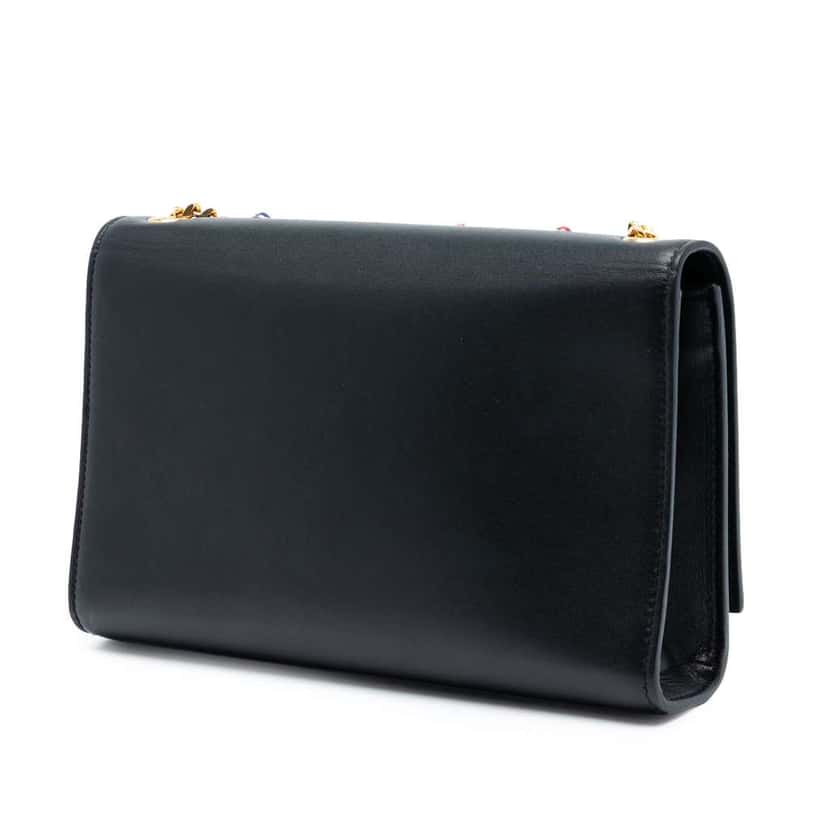 Saint Laurent Medium Leather Monogram Kate Jewel Stud Crossbody Black Leather Good condition - Back View