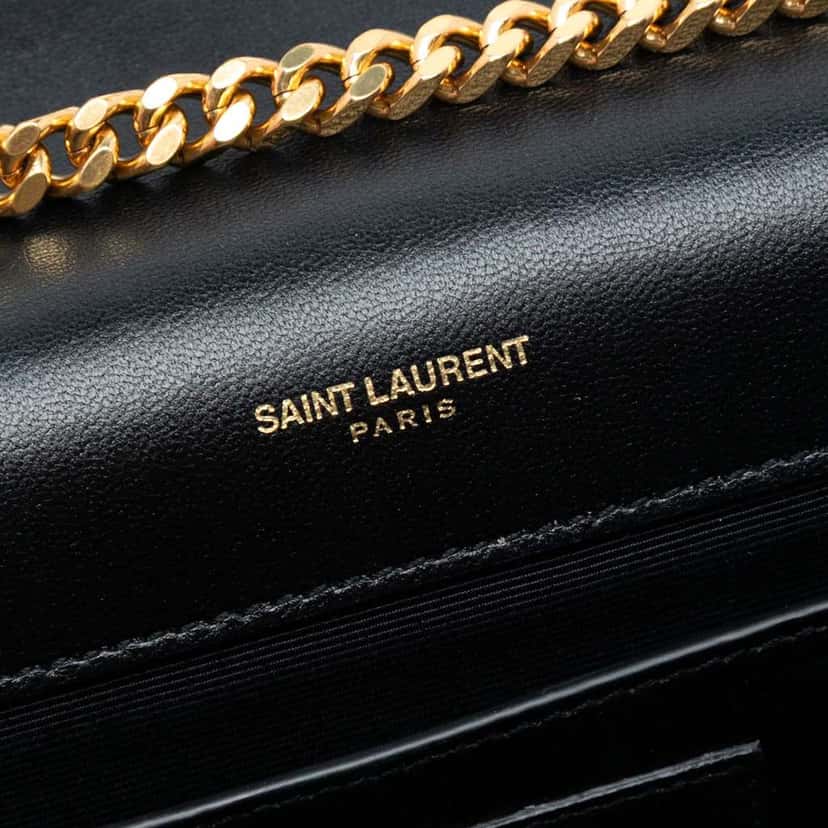 Saint Laurent Medium Leather Monogram Kate Jewel Stud Crossbody Black Leather Good condition - Box View