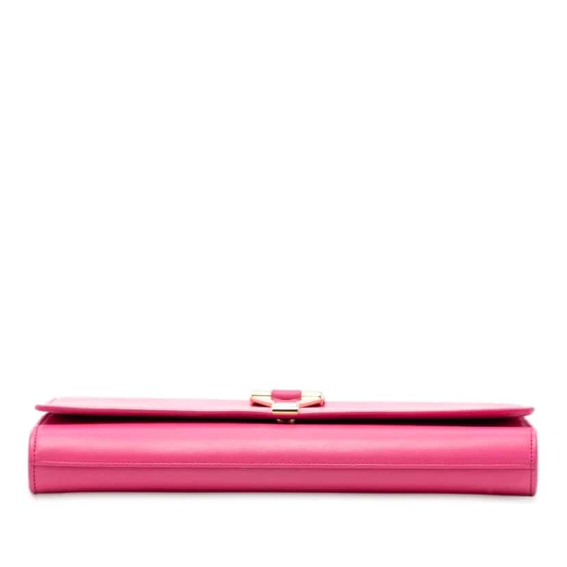 Saint Laurent Leather Chyc Ligne Clutch Pink Leather Good condition - Inside View