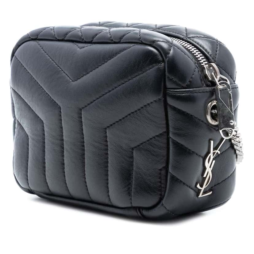 Saint Laurent Small Calfskin Loulou Bowling Bag Black Leather Very good condition - Back View