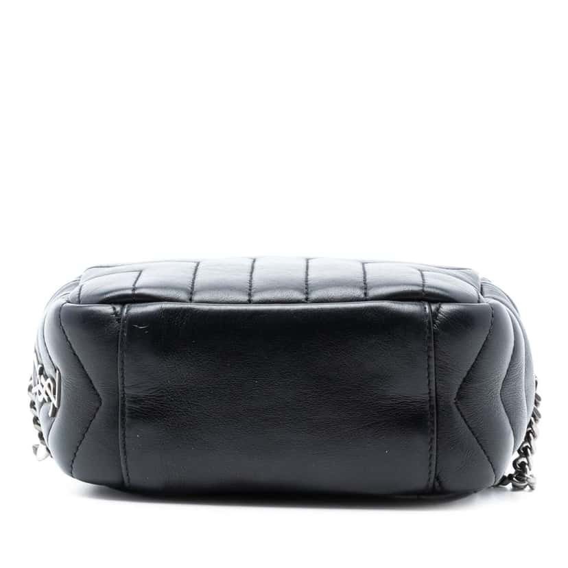 Saint Laurent Small Calfskin Loulou Bowling Bag Black Leather Very good condition - Inside View