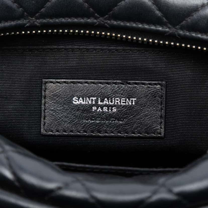 Saint Laurent Small Calfskin Loulou Bowling Bag Black Leather Very good condition - Box View