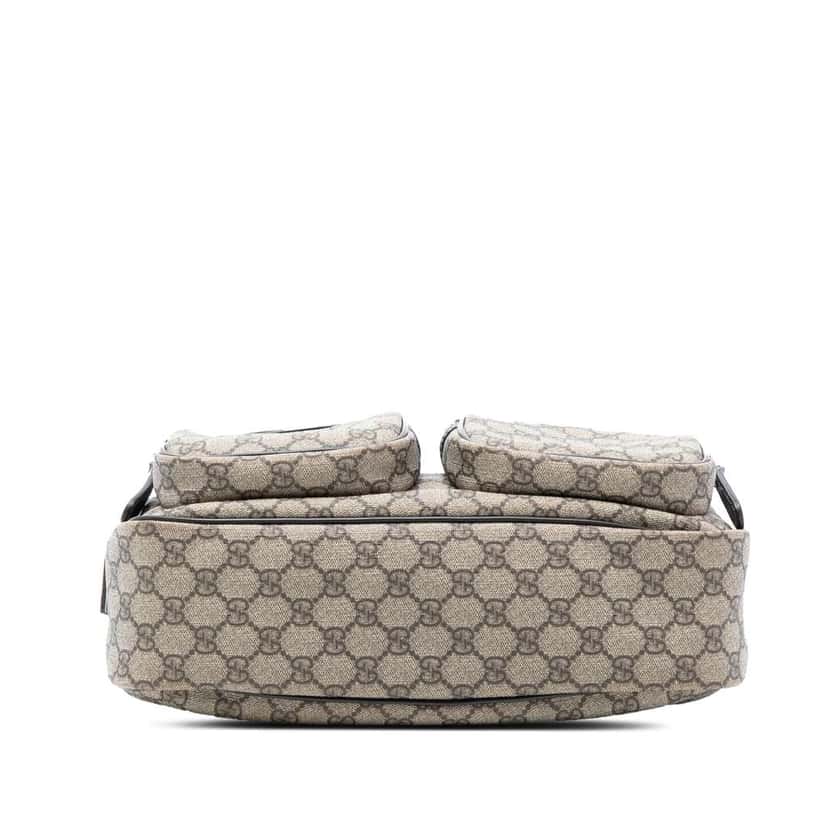 Gucci GG Supreme Double Pocket Crossbody Brown Canvas Good condition - Inside View