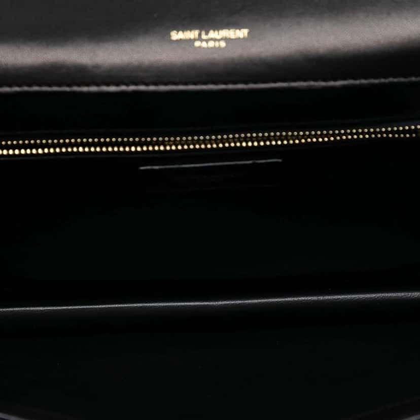 Saint Laurent Quilted Lambskin Monogram Gaby Shoulder Bag Black Leather Good condition - Model View