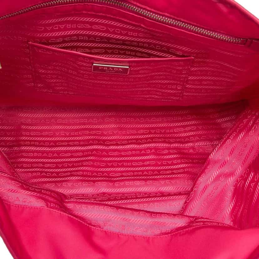 Prada Saffiano Trimmed Tessuto Open Convertible Tote Pink Very good condition - Model View