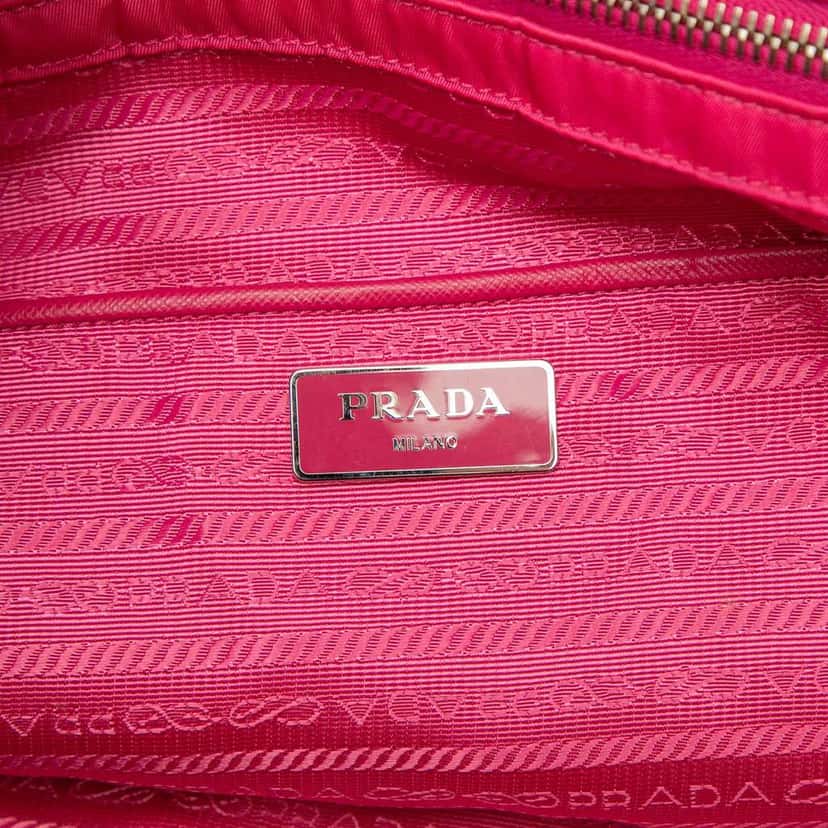 Prada Saffiano Trimmed Tessuto Open Convertible Tote Pink Very good condition - Box View