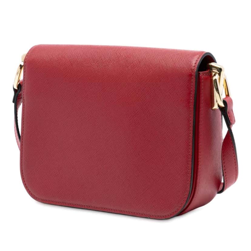 Prada Saffiano Lux Embleme Crossbody Red Leather Good condition - Back View