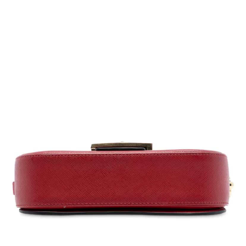 Prada Saffiano Lux Embleme Crossbody Red Leather Good condition - Inside View