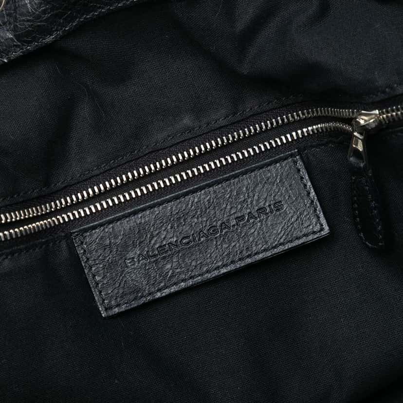 Balenciaga Lambskin Motocross Giant 21 Pompon Bag Black Leather Good condition - Box View